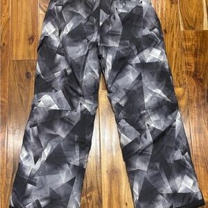 Boy’s Black and Gray Patterned Snow Pants